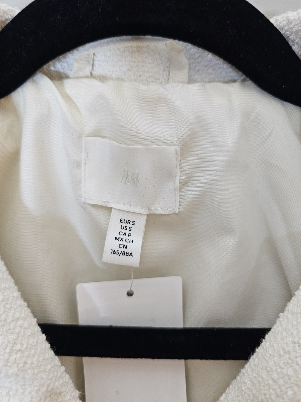 NWT H&M Cream Short Bouclé Cropped Jacket - Picture 4 of 7
